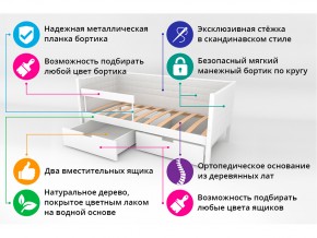 Кровать-тахта мягкая Svogen с ящиками и бортиком бежевый в Коркино - korkino.mebel74.com | фото 3