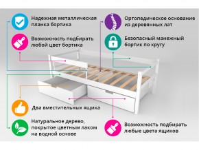 Кровать-тахта Svogen с ящиками и бортиком бежевый-белый в Коркино - korkino.mebel74.com | фото 4