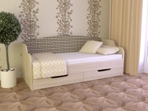 Кровать Юниор Тип 2 Микровелюр-плетенка светлая 800х1600 в Коркино - korkino.mebel74.com | фото
