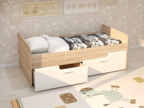 Кровать Умка дуб сонома с белыми ящиками в Коркино - korkino.mebel74.com | фото 1