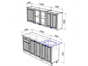 Кухня Хозяюшка 1800 деним в Коркино - korkino.mebel74.com | фото 2