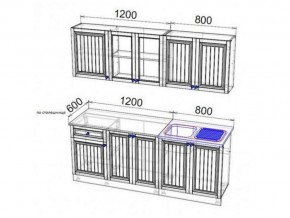 Кухня Хозяюшка 2000 деним в Коркино - korkino.mebel74.com | фото 2