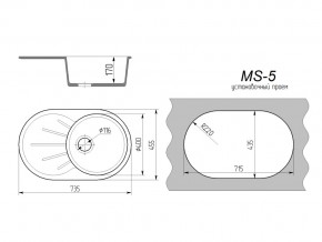 Кухонная мойка MS-5 в Коркино - korkino.mebel74.com | фото 2