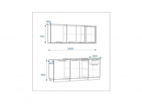 Кухонный гарнитур 11 Грецкий орех 1500 в Коркино - korkino.mebel74.com | фото 2