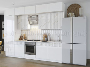 Кухонный гарнитур Оливия 3000 Белый глянец холодный/Мрамор золото в Коркино - korkino.mebel74.com | фото