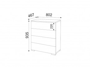 М05 (ручка брусок) Комод (4 ящика) в Коркино - korkino.mebel74.com | фото