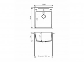 Мойка гранитная Argo-460 Терракот 307 в Коркино - korkino.mebel74.com | фото 2