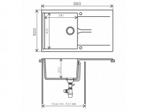 Мойка гранитная Gals-860 Бежевый 27 в Коркино - korkino.mebel74.com | фото 2