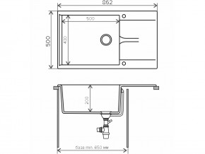 Мойка гранитная Gals-862 Бежевый 27 в Коркино - korkino.mebel74.com | фото 2