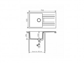 Мойка кварцевая Tolero Loft TL-750 Белый 923 в Коркино - korkino.mebel74.com | фото 2