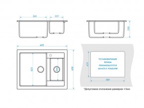 Мойка прямоугольная Санди Z19Q10 светло-серый в Коркино - korkino.mebel74.com | фото 2