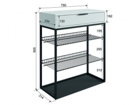 Обувница Краш черный муар/дуб крафт золотой в Коркино - korkino.mebel74.com | фото 4