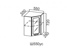 Ш550ус/720 Шкаф навесной 550/720 (угловой со стеклом) в Коркино - korkino.mebel74.com | фото