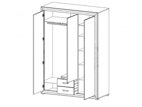 Шкаф B136-SZF3D2S Мальта сибирская лиственница в Коркино - korkino.mebel74.com | фото 2