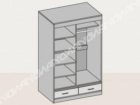 Шкаф-купе 008 двухдверный с ящиками ясень шимо в Коркино - korkino.mebel74.com | фото 2