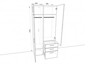 Шкаф распашной 1050А Дуб крафт в Коркино - korkino.mebel74.com | фото 2